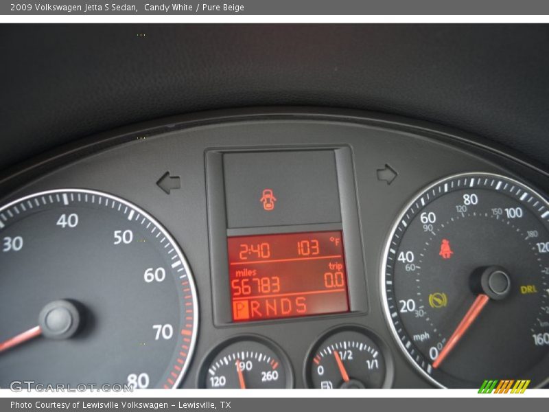 Candy White / Pure Beige 2009 Volkswagen Jetta S Sedan