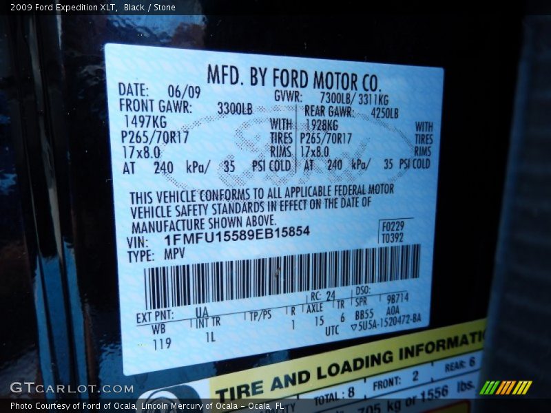 Black / Stone 2009 Ford Expedition XLT