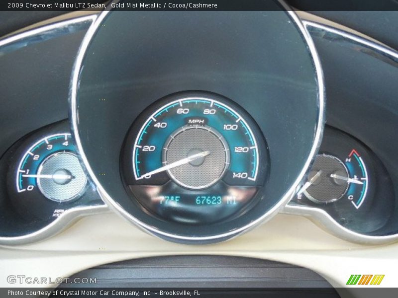 Gold Mist Metallic / Cocoa/Cashmere 2009 Chevrolet Malibu LTZ Sedan