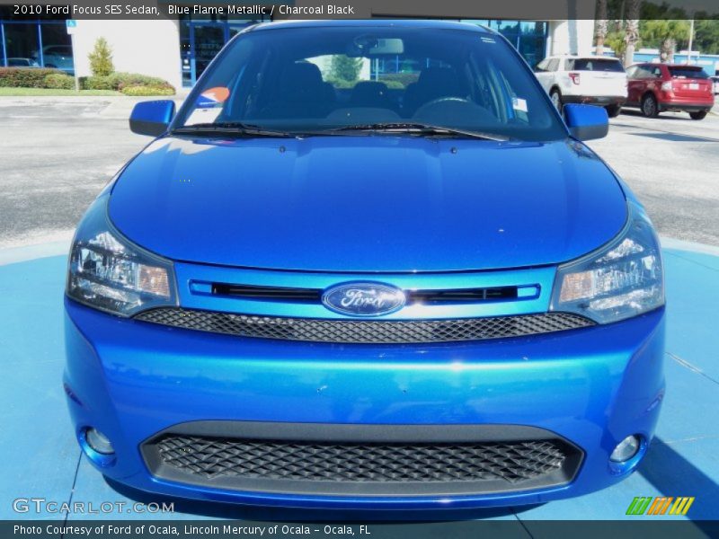 Blue Flame Metallic / Charcoal Black 2010 Ford Focus SES Sedan