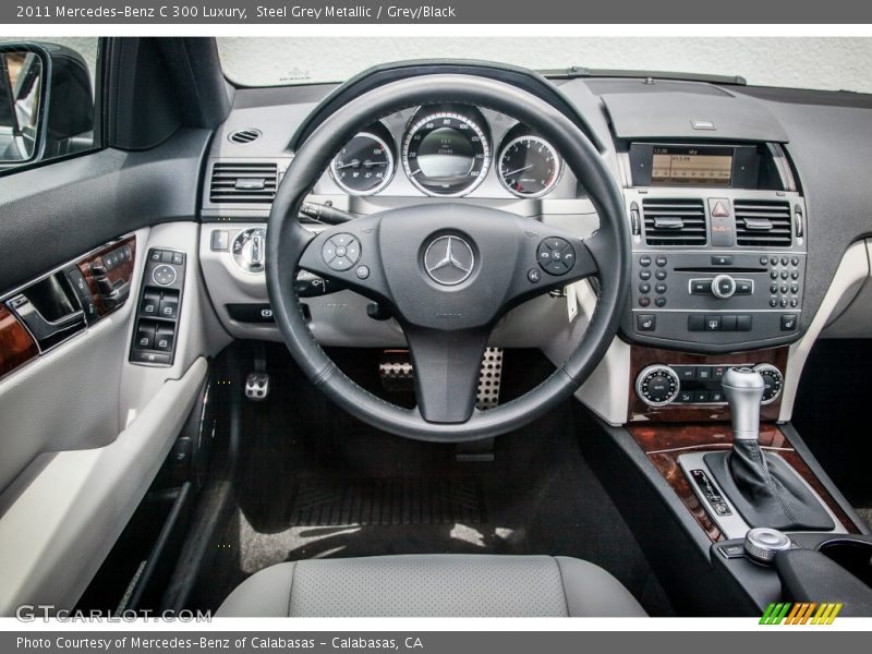 Steel Grey Metallic / Grey/Black 2011 Mercedes-Benz C 300 Luxury