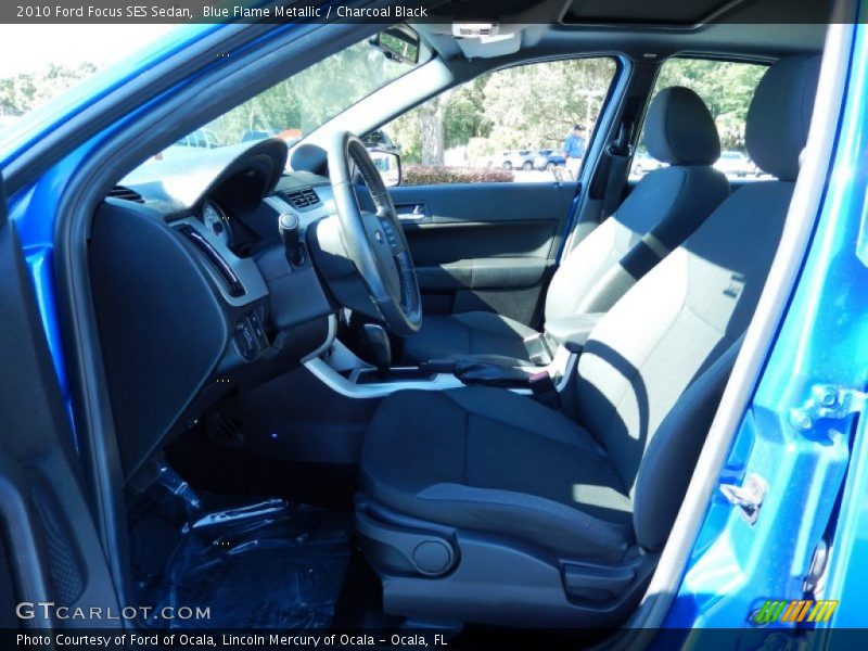 Blue Flame Metallic / Charcoal Black 2010 Ford Focus SES Sedan
