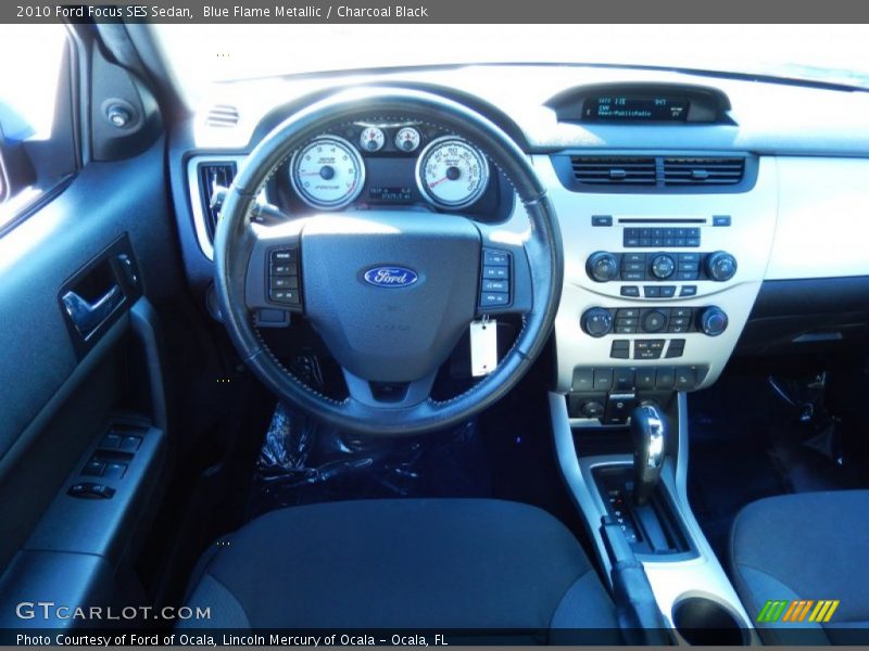 Blue Flame Metallic / Charcoal Black 2010 Ford Focus SES Sedan