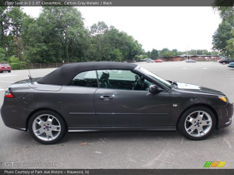 Carbon Gray Metallic / Black 2009 Saab 9-3 2.0T Convertible