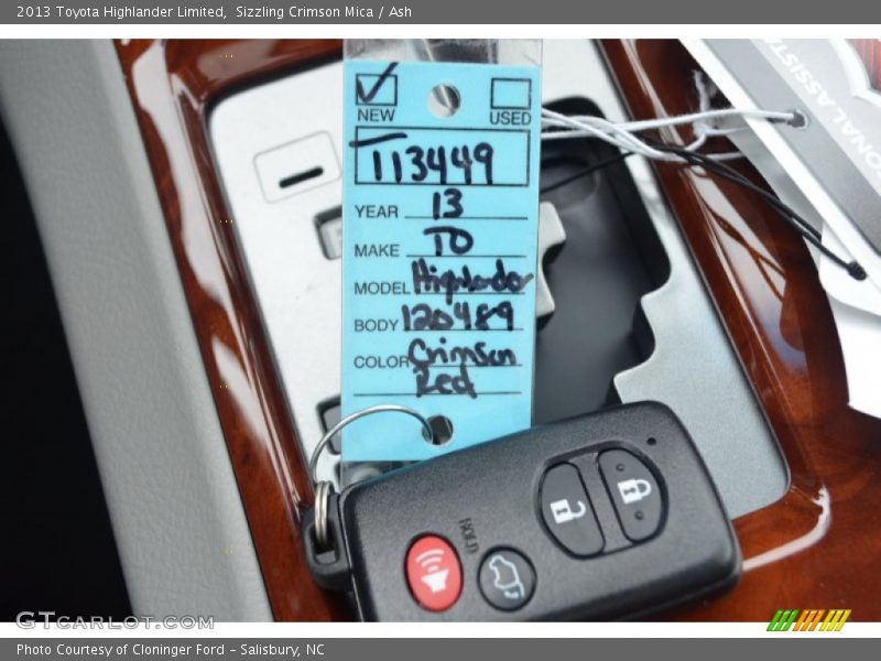 Sizzling Crimson Mica / Ash 2013 Toyota Highlander Limited