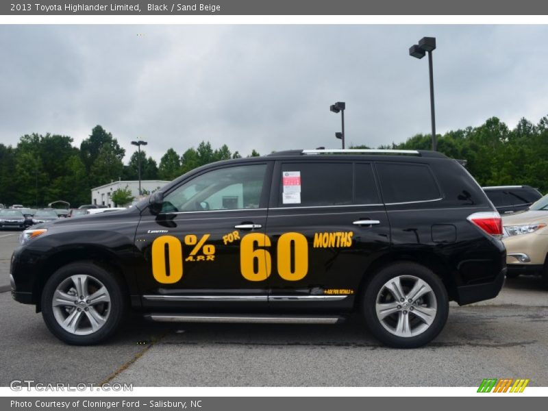 Black / Sand Beige 2013 Toyota Highlander Limited