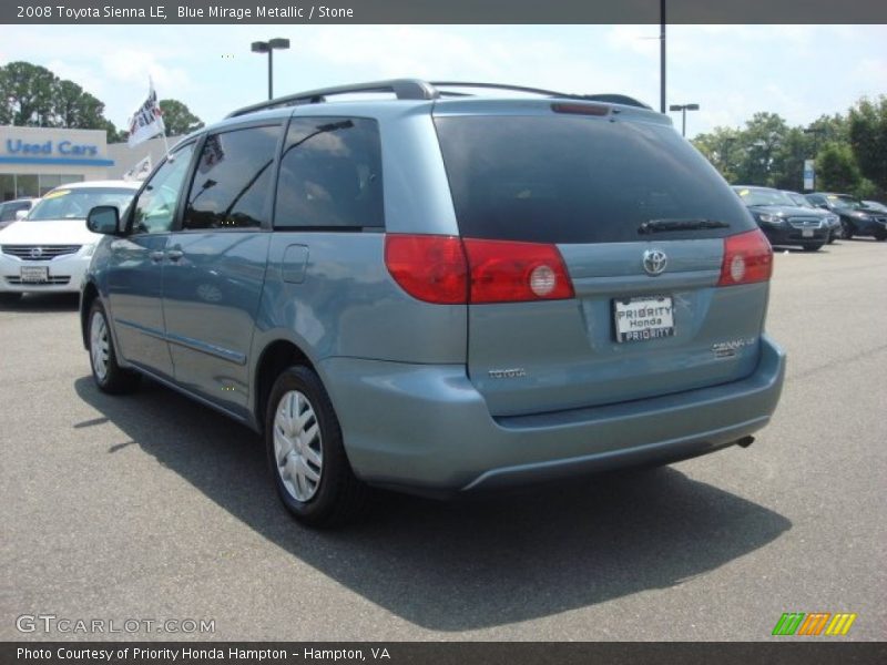Blue Mirage Metallic / Stone 2008 Toyota Sienna LE