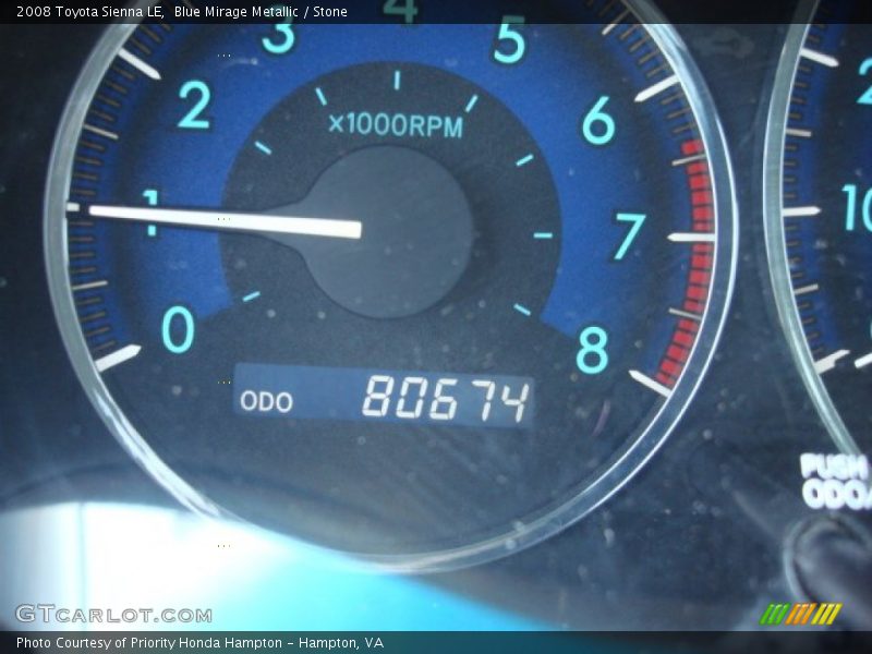 Blue Mirage Metallic / Stone 2008 Toyota Sienna LE