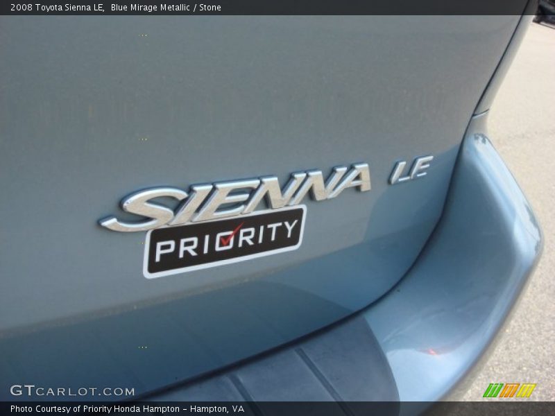 Blue Mirage Metallic / Stone 2008 Toyota Sienna LE