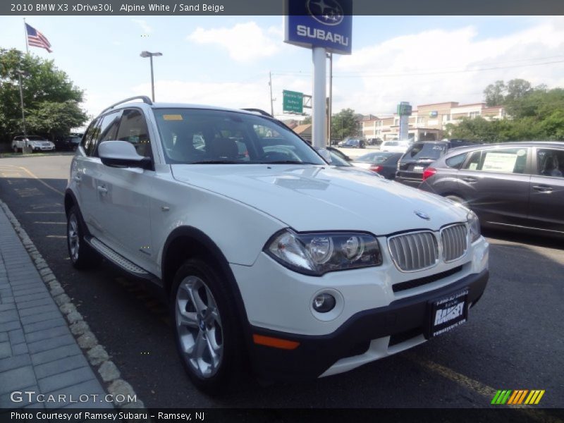 Alpine White / Sand Beige 2010 BMW X3 xDrive30i