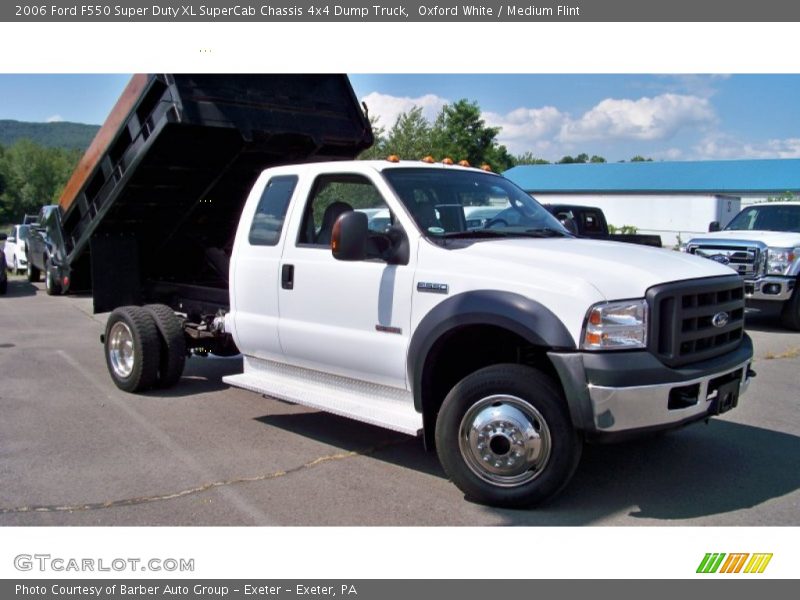 Front 3/4 View of 2006 F550 Super Duty XL SuperCab Chassis 4x4 Dump Truck