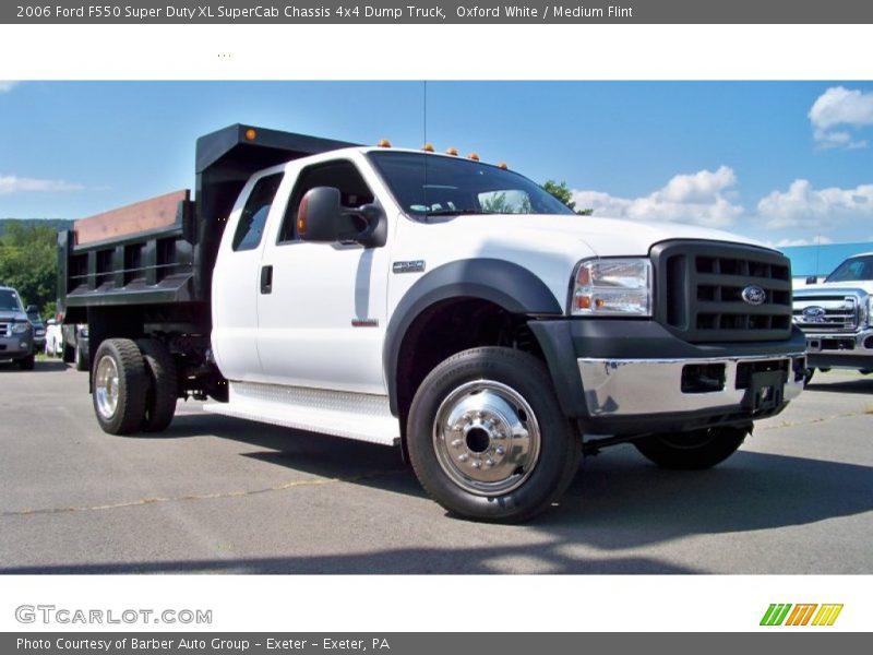 Front 3/4 View of 2006 F550 Super Duty XL SuperCab Chassis 4x4 Dump Truck