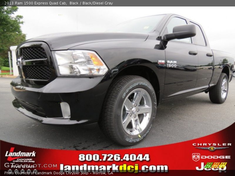 Black / Black/Diesel Gray 2013 Ram 1500 Express Quad Cab