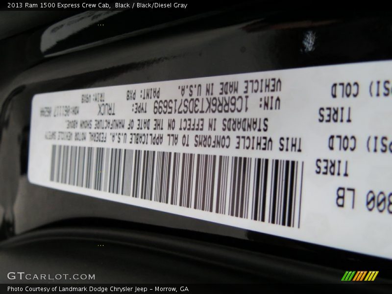 Black / Black/Diesel Gray 2013 Ram 1500 Express Crew Cab