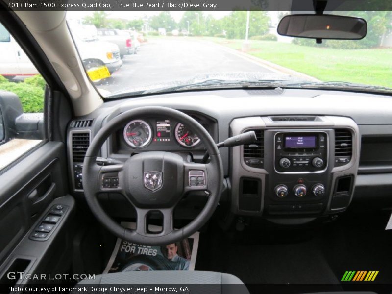 True Blue Pearl / Black/Diesel Gray 2013 Ram 1500 Express Quad Cab