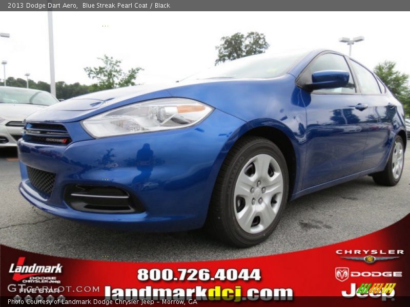 Blue Streak Pearl Coat / Black 2013 Dodge Dart Aero