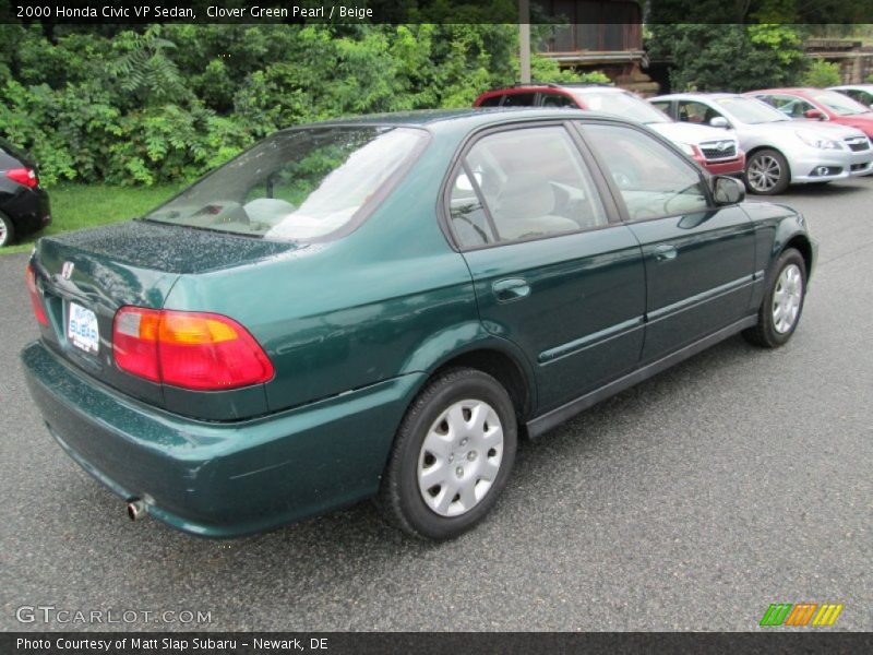 Clover Green Pearl / Beige 2000 Honda Civic VP Sedan