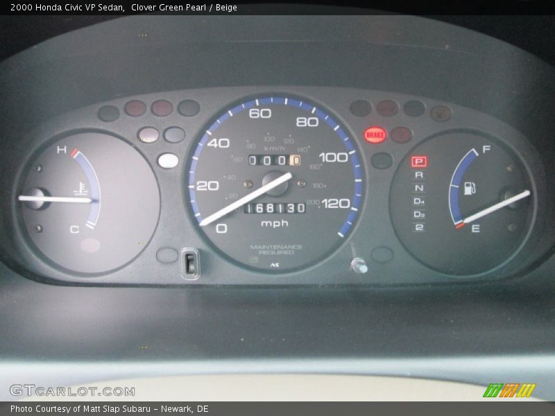 Clover Green Pearl / Beige 2000 Honda Civic VP Sedan