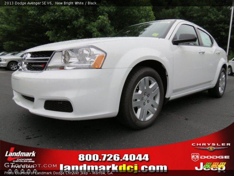 New Bright White / Black 2013 Dodge Avenger SE V6