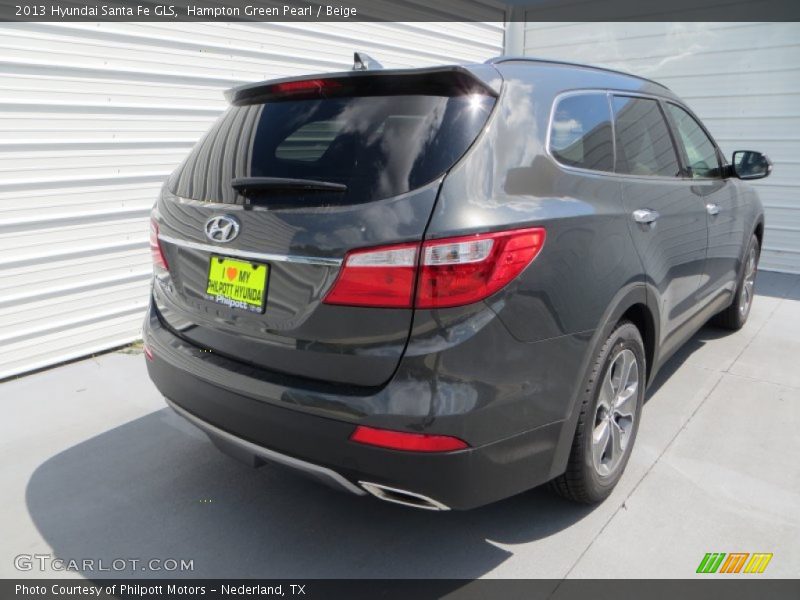 Hampton Green Pearl / Beige 2013 Hyundai Santa Fe GLS