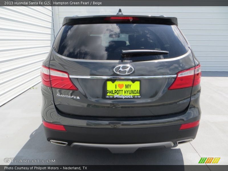 Hampton Green Pearl / Beige 2013 Hyundai Santa Fe GLS