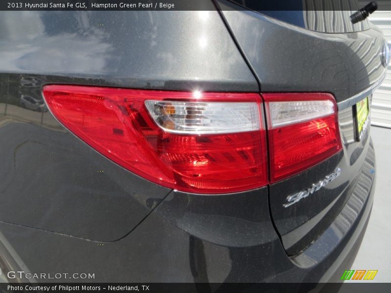 Hampton Green Pearl / Beige 2013 Hyundai Santa Fe GLS