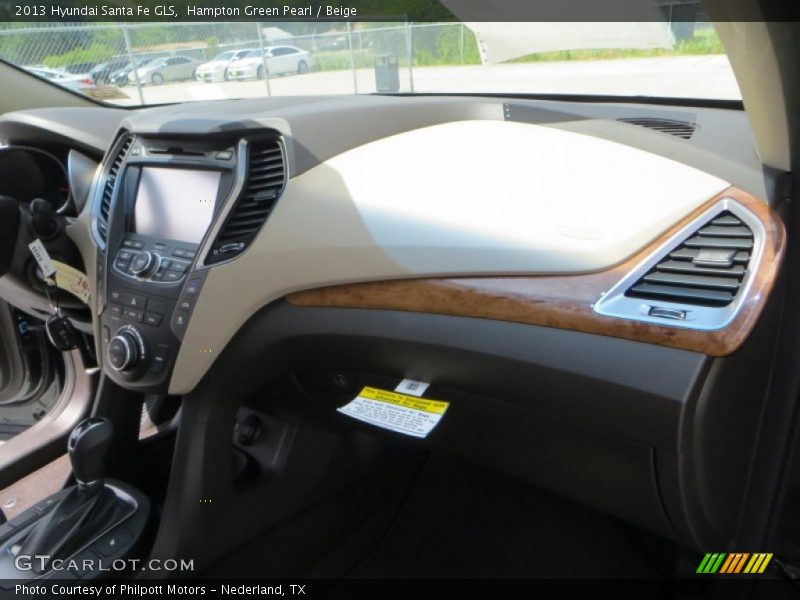 Hampton Green Pearl / Beige 2013 Hyundai Santa Fe GLS