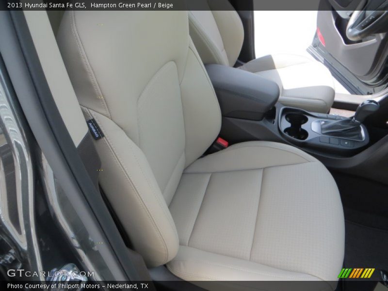 Hampton Green Pearl / Beige 2013 Hyundai Santa Fe GLS