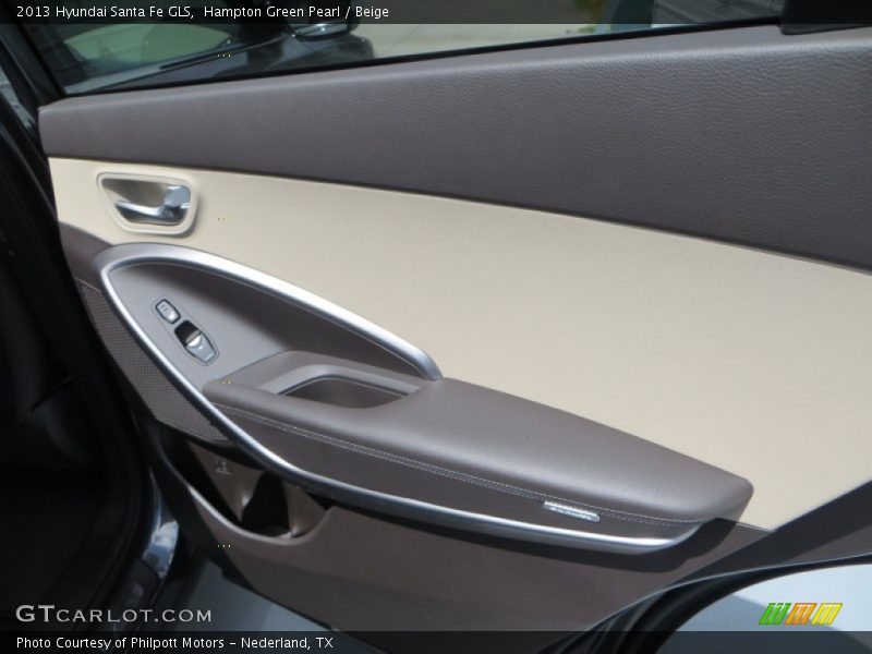 Hampton Green Pearl / Beige 2013 Hyundai Santa Fe GLS