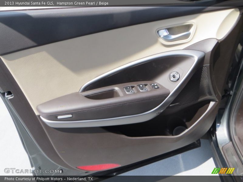 Hampton Green Pearl / Beige 2013 Hyundai Santa Fe GLS