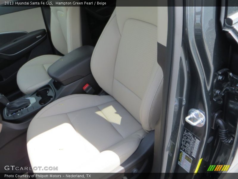 Hampton Green Pearl / Beige 2013 Hyundai Santa Fe GLS