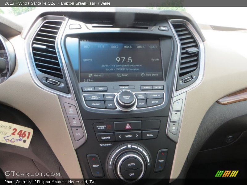 Hampton Green Pearl / Beige 2013 Hyundai Santa Fe GLS