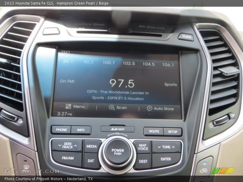 Hampton Green Pearl / Beige 2013 Hyundai Santa Fe GLS