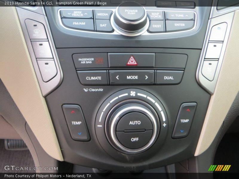 Hampton Green Pearl / Beige 2013 Hyundai Santa Fe GLS