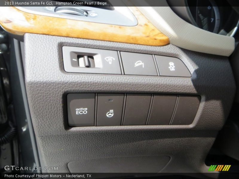 Hampton Green Pearl / Beige 2013 Hyundai Santa Fe GLS