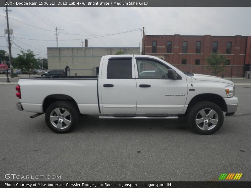 Bright White / Medium Slate Gray 2007 Dodge Ram 1500 SLT Quad Cab 4x4
