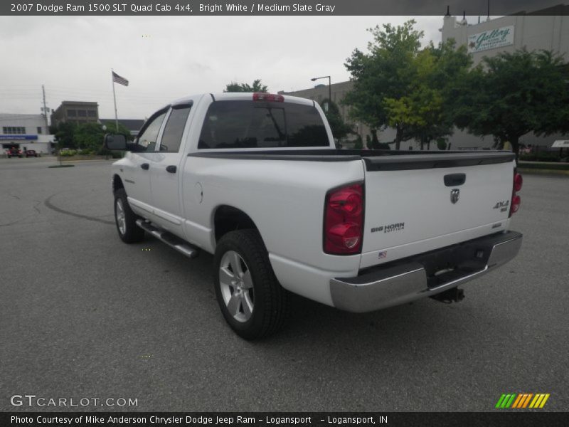 Bright White / Medium Slate Gray 2007 Dodge Ram 1500 SLT Quad Cab 4x4