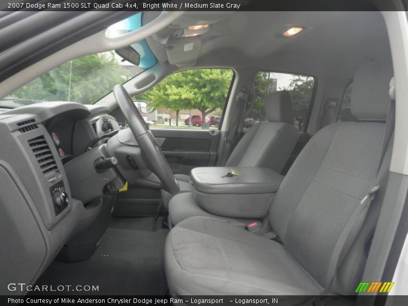 Bright White / Medium Slate Gray 2007 Dodge Ram 1500 SLT Quad Cab 4x4