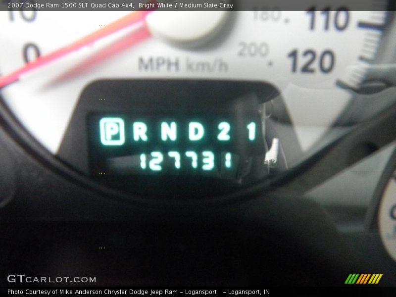 Bright White / Medium Slate Gray 2007 Dodge Ram 1500 SLT Quad Cab 4x4