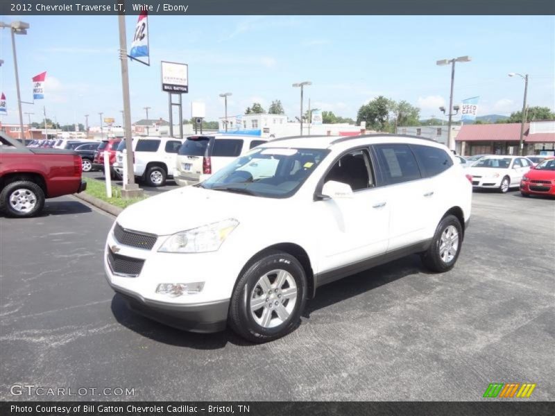 White / Ebony 2012 Chevrolet Traverse LT