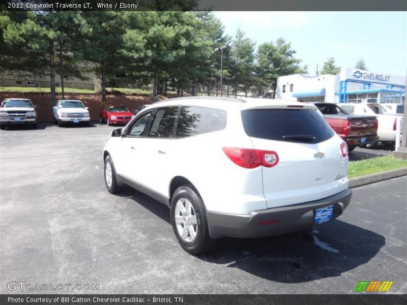 White / Ebony 2012 Chevrolet Traverse LT