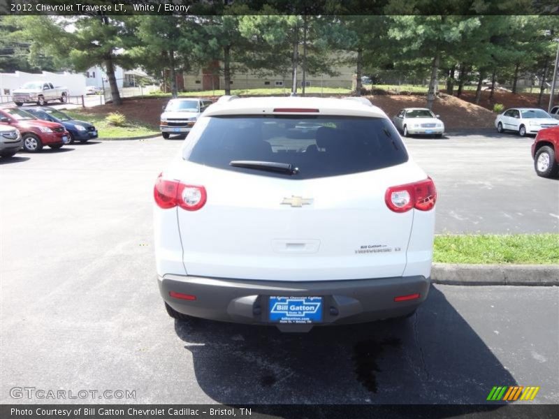 White / Ebony 2012 Chevrolet Traverse LT