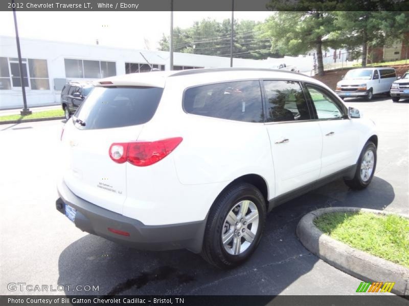 White / Ebony 2012 Chevrolet Traverse LT