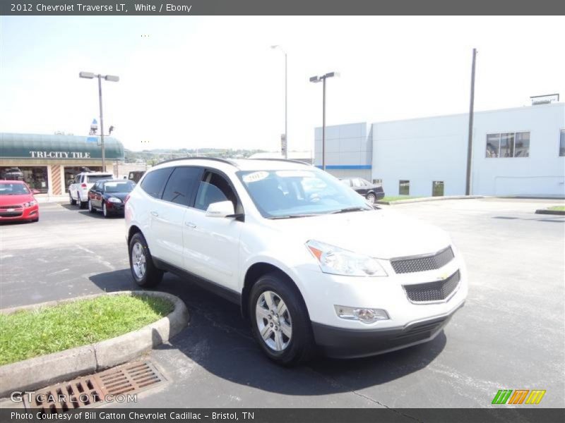 White / Ebony 2012 Chevrolet Traverse LT