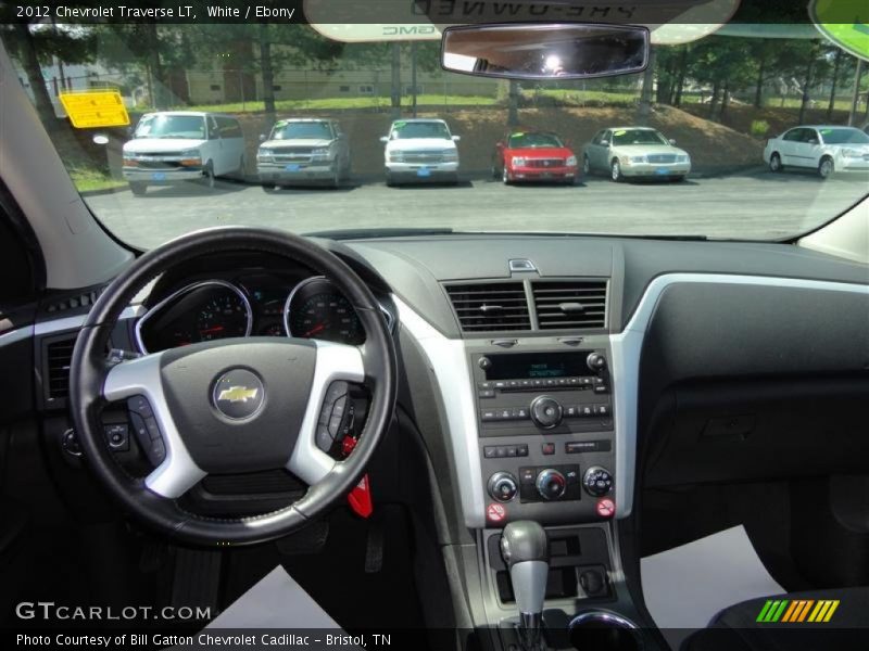 White / Ebony 2012 Chevrolet Traverse LT