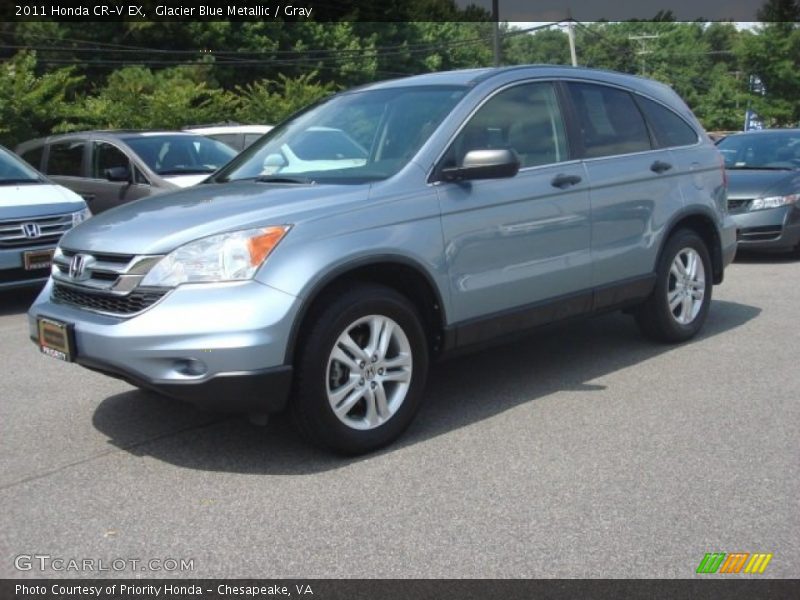 Glacier Blue Metallic / Gray 2011 Honda CR-V EX