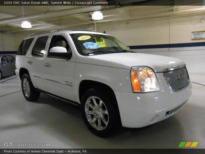 Summit White / Cocoa/Light Cashmere 2009 GMC Yukon Denali AWD