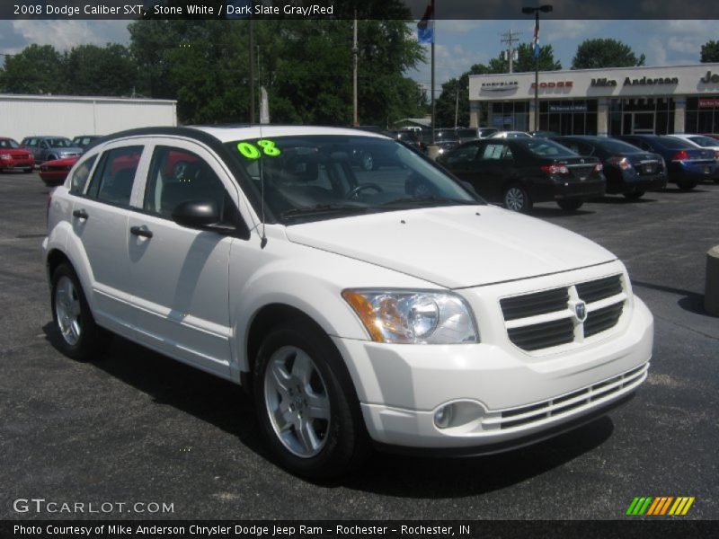 Stone White / Dark Slate Gray/Red 2008 Dodge Caliber SXT