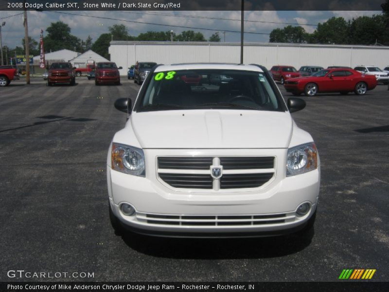Stone White / Dark Slate Gray/Red 2008 Dodge Caliber SXT