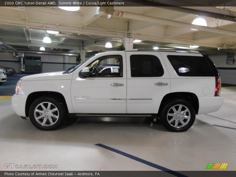 Summit White / Cocoa/Light Cashmere 2009 GMC Yukon Denali AWD